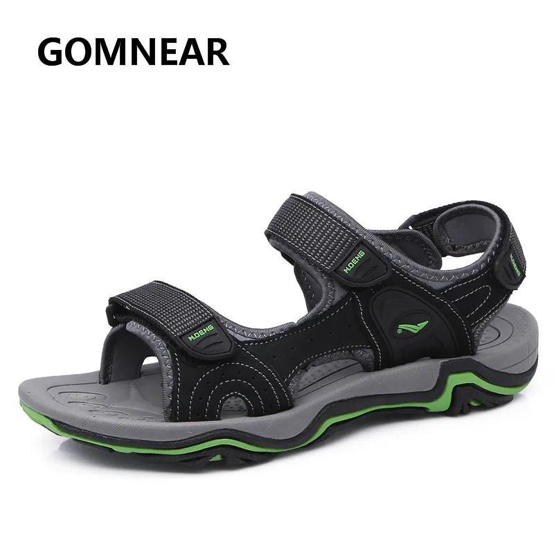 Gomneat/Новые летние сандалии для мужчин; кроссовки из натуральной кожи; дышащая быстросохнущая пляжная обувь из мягкой резины; размеры 39-44