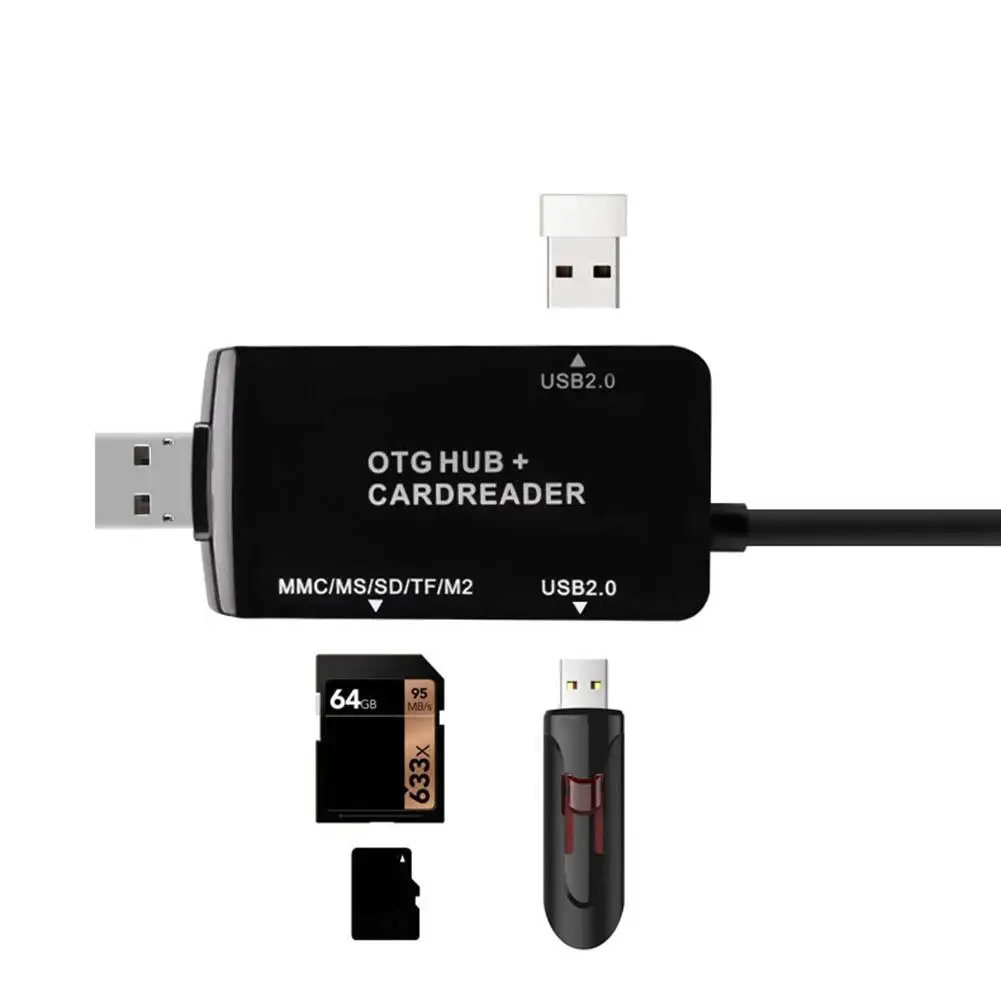 Многофункциональный 3 в 1 Тип-C USB OTG кардридер для Apple MacBook Android Поддерживаемые карты памяти SD, TF, MS Micro (M2)