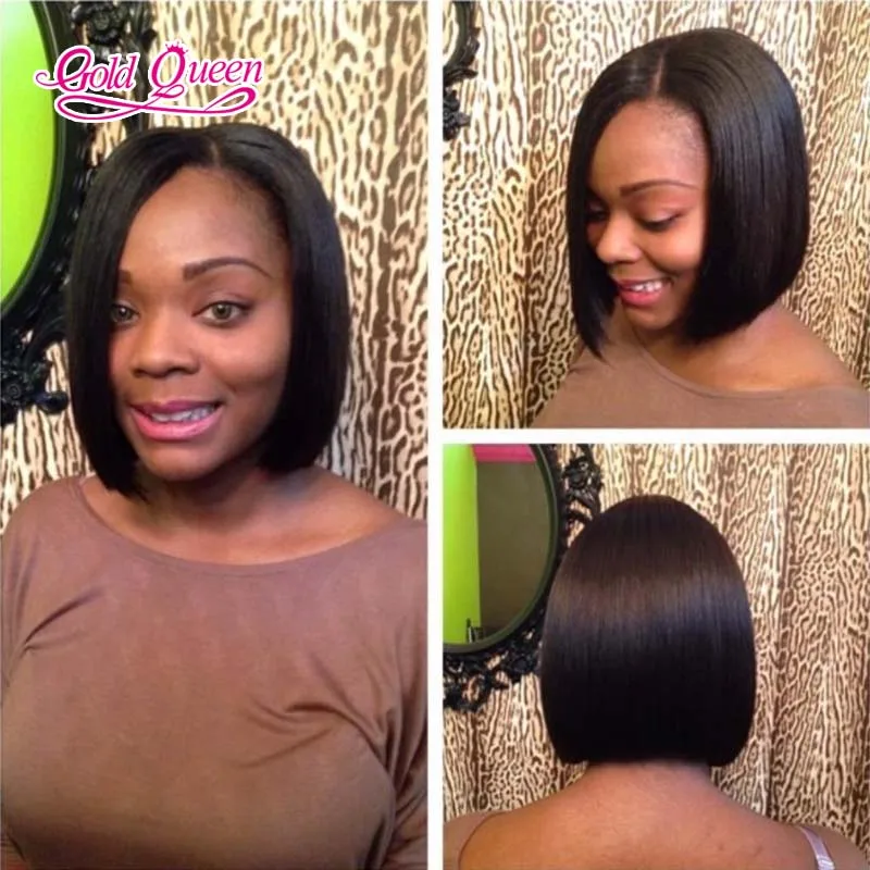 

glueless full lace human hair bob wig short bob lace front wigs for black/white women peruvian straight virgin human hair wig