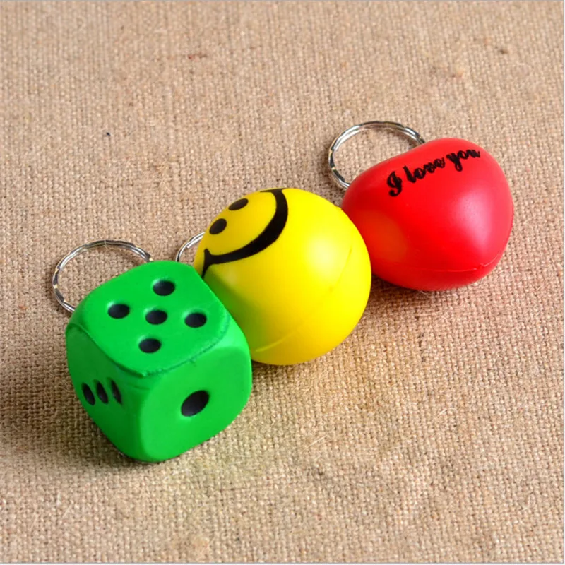 PU креативный популярный Ins Smiley Face Love Heart Dice красочный брелок для ключей из