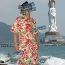 2012 Хайнань гавайская рубашка «hainan» пляжный костюм Спецодежда уникальная одежда гавайская рубашка 2XL 3XL