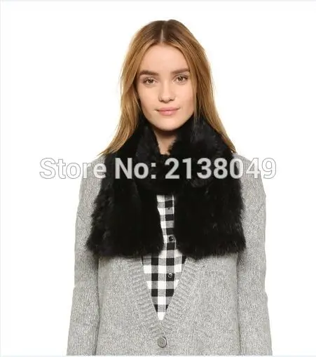 

SF0072 150*15cm New Arrival Women Winter Long Scarf Real Rabbit Fur Knitted Scarf