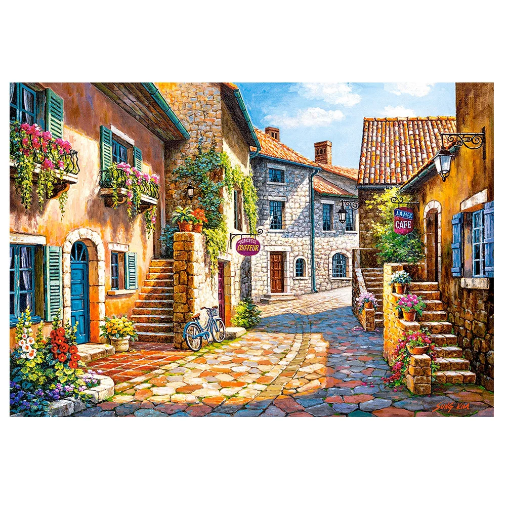 

DIY Diamond Painting beach town scenery Diamond embroidery small town scenery Diamond Mosaic Corss Stitch leisure town landscape