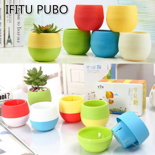 5pcs/lot Flower Pots Mini Flowerpot Garden Unbreakable Plastic Nursery Pots for Succulent plants