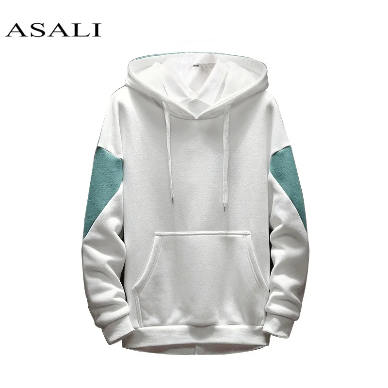 

ASALI 2019 Men Tops Hoodies Sweatshirts Style Hood Pullover Spring Autumn Male Large Size Warm Fleece Coat Tracksuit Sport Suit