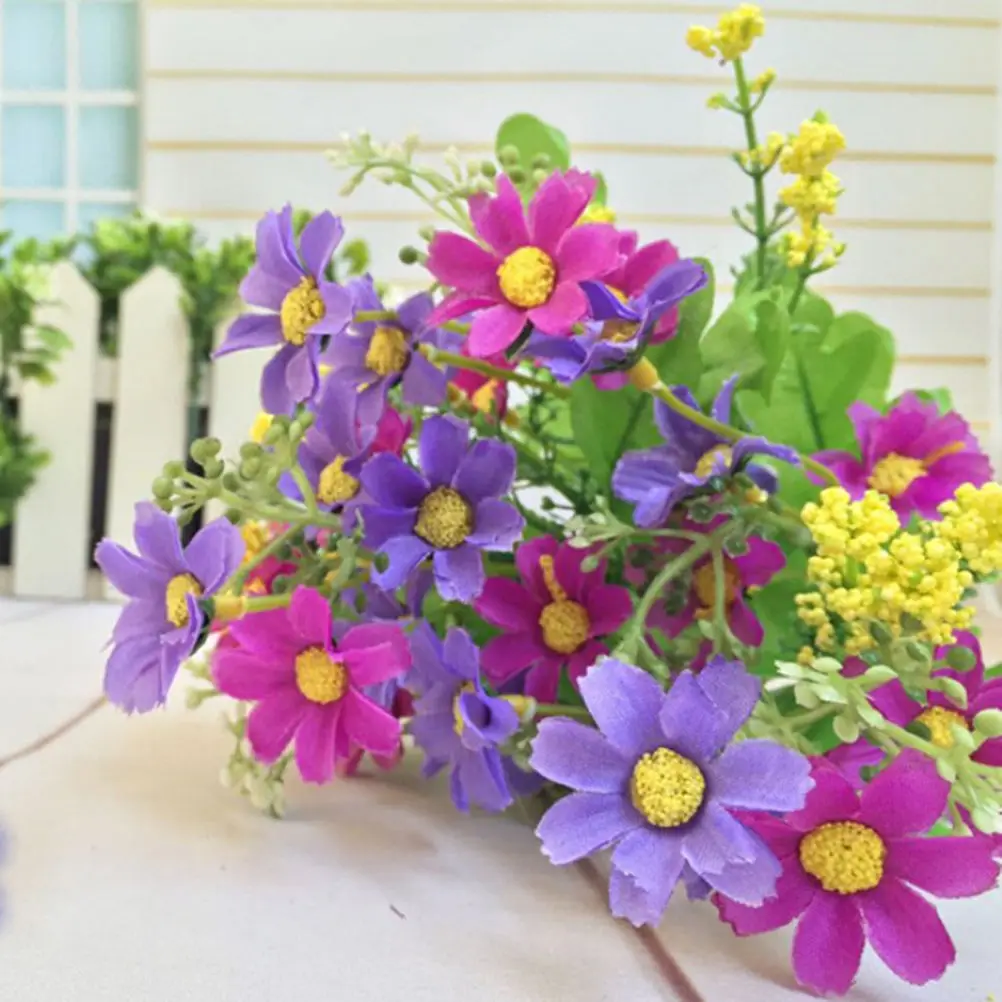28 Heads Fake Daisy Cheap Real Touch Flower Plants Grass Without Pots Silk Artificial Flowers For Wedding Home Decoration 28 Heads Fake Daisy Cheap Real Touch Flower Plants Grass Without Pots Silk Artificial Flowers For Wedding Home Decoration
