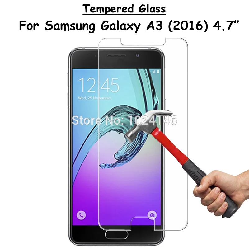 For Samsung Galaxy A3 (2016) 4.7" Clear Tempered Glass Screen Protector ...