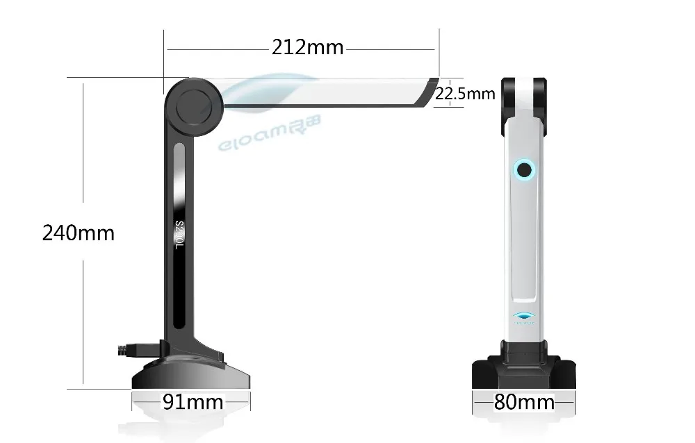 Documento do Scanner Captura de Sobrecarga Ocr com Gravação de Vídeo Eloam Câmera Rápida a4 Usb Led Pdf S200l 2mp 12 China document camera Suppliers