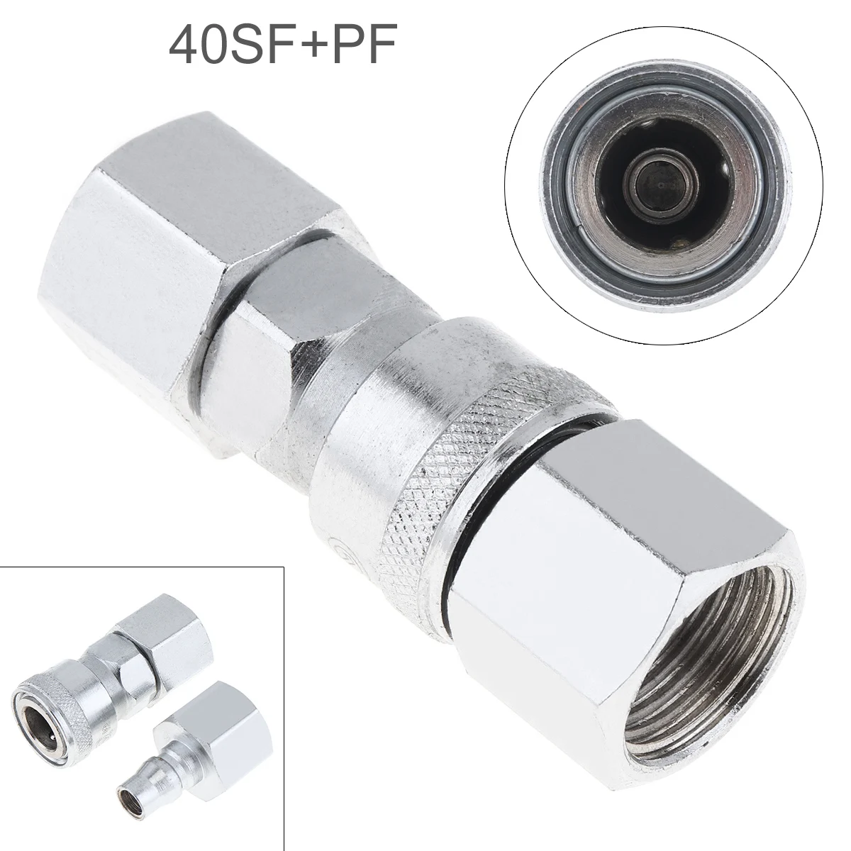 

2pcs/set 40SF+PF High Speed Steel Pneumatic Fitting Quick High Pressure Connector with Telescopic Buckle for Air Compressor