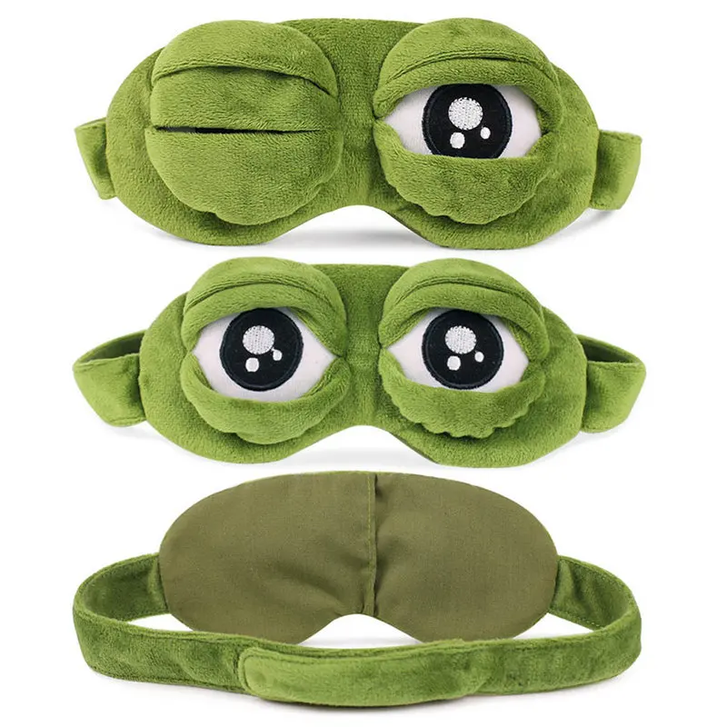 Sad Frog Green для девушки подарок Sad Frog 3D маска для глаз мягкий спящий Забавный косплей игрушки очки