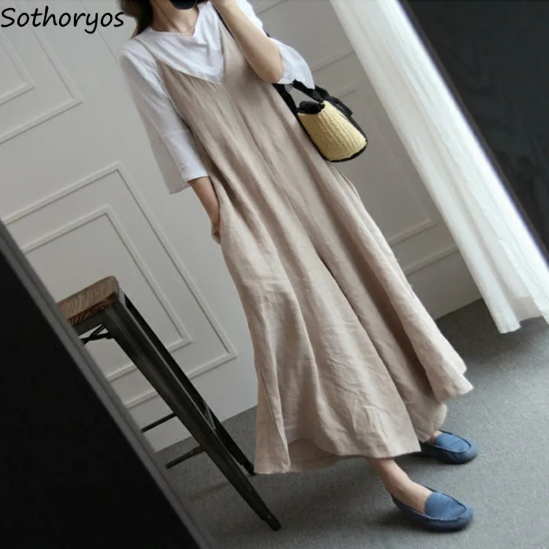 

Jumpsuits Women High Waist Wide Leg Linen Loose Strap Trousers Korean Style Casual Solid Ladies Chic Elegant Womens Jumpsuit New