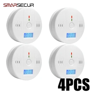 Smarsecur цифровой 85dB Предупреждение Высокочувствительный ЖК дисплей фотоэлектрический независимых угарного газа сенсор отравления угарным газом - изображение