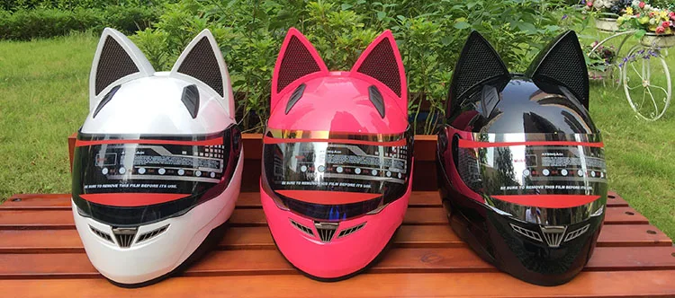 Шлем с кошачьими ушками, Стальной шлем, мотоциклетный шлем, мотоциклетный шлем, горячая индивидуальная внедорожная противотуманная крышка, все сезоны