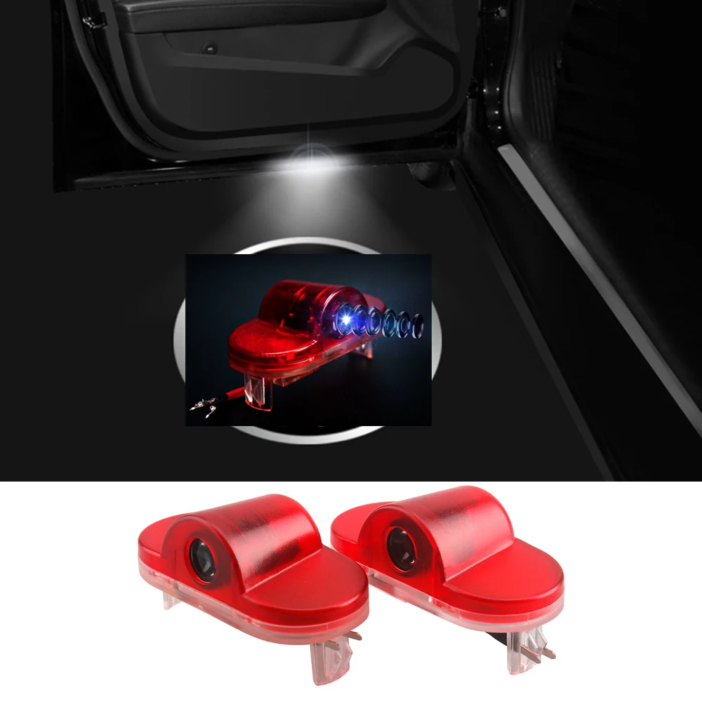 

2pcs Car Logo Light Door Warning Light LED Laser Ghost Shadow Light For Skoda Octvia Car Styling Car Brands Logo Welcome Lamp