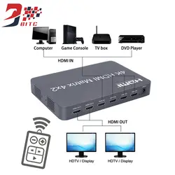 SZBITC 4x2 HDMI матричный 4k2k HDMI коммутатор 4 в 2 из HDMI к HDMI Splitter Extender концентратор Box для DVD плеер