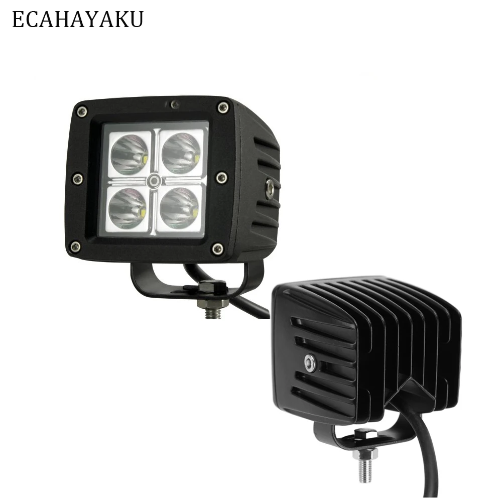 

ECAHAYAKU 1PCS 12W LED Pod Lights SPOT Beam Driving square LED Work Fog Light 3 inch Cube DC 10-30V Waterproof LED light bar