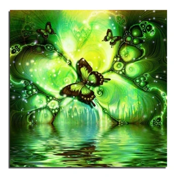 

Green Butterfly 20X20 Wholesale DIY Diamond Painting Home Decoration Rhinestone Wall Stickers Embroidery Needlework