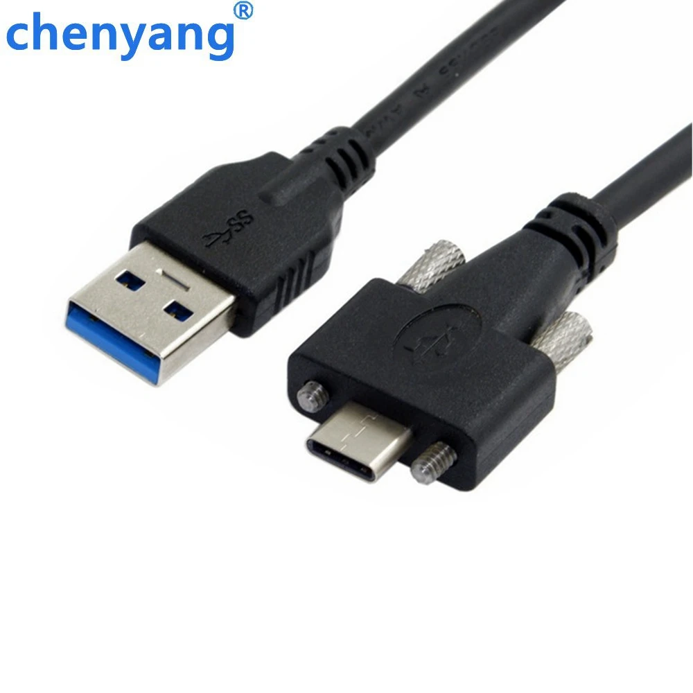 1 2 м USB 3 0 папа к type c USB-c Type-C с двойными винтами запирающий Мужской кабель для