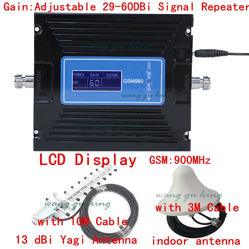 

LCD display! mobile phone GSM 900mhz signal repeater / repetidor,cell phone GSM signal booster amplifier +13db yagi +cable