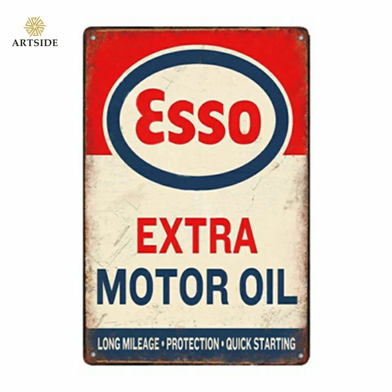 BSA мотоциклы Mobiloil STP ESSO Моторное Масло металлическая жестяная вывеска для автомобиля автобус клуб гараж винтажный домашний декор холсты настенной живописи - Цвет: 4