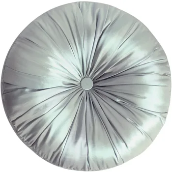 

Free shipping! Round Faux Silk Cushion WIth Button Pumpkin Design Cushion 40cm 16" P1059