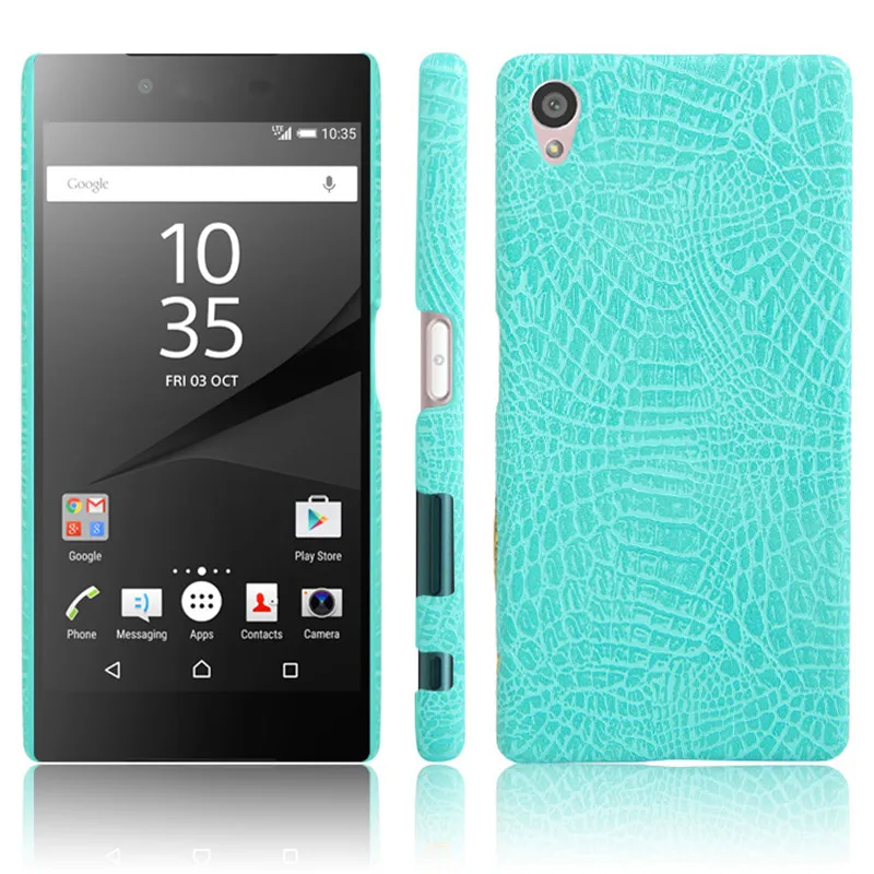 Чехол для Sony Z 5 Z5 Dual E6603 E6633 Жесткий из поликарбоната с крокодиловым узором + задняя
