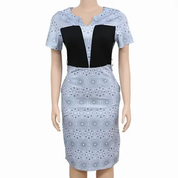

Summer Women Casual Elegant Dress Work Business Office Clothing Color Block Contrast Bodycon Pencil Installation Dress
