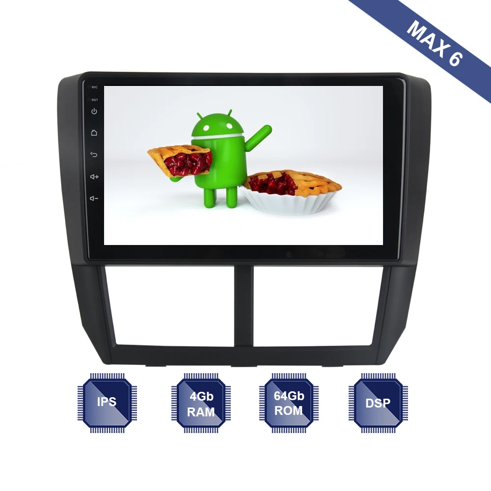 Android 9,0 автомобильный радиоприемник 2 Din gps Navi для Subaru Forester 2008 2009 2010 2011 2012 PX6 DSP ips Экран 4 Гб+ 64 Гб RDS WI-FI, Bluetooth, выход HDMI