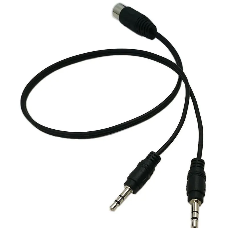 Кабель Сплиттер MIDI Y 50 см 5 контактный разъем DIN штекер на двойной 3 мм TRS смартфон AUX