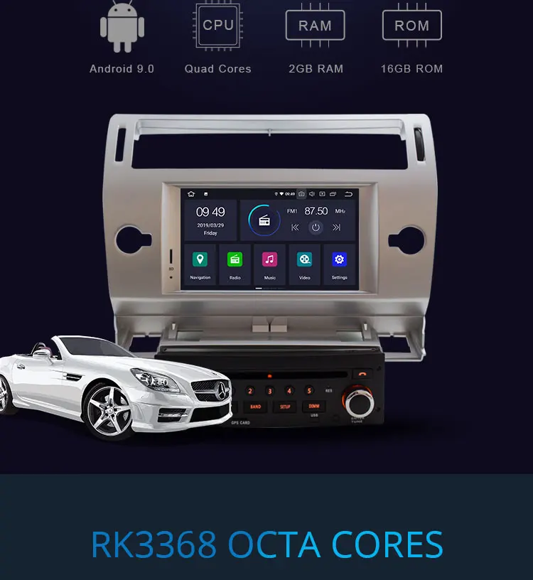Discount LJDA 1 Din Android 8.0 Car DVD Player For Citroen C4 Multimedia GPS Navigation Auto Radio Octa Core 4G+32G Headunit Stereo Audio 2