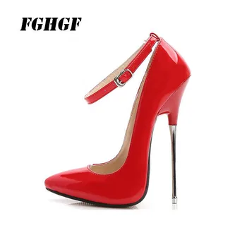 Sexy Women'S High Heels Summer Wear Bright Surface Colour Buckle Solid Heel Good Material Pointed Toe Women'S High Heels stylish women s slippers with pointed toe and solid colour design