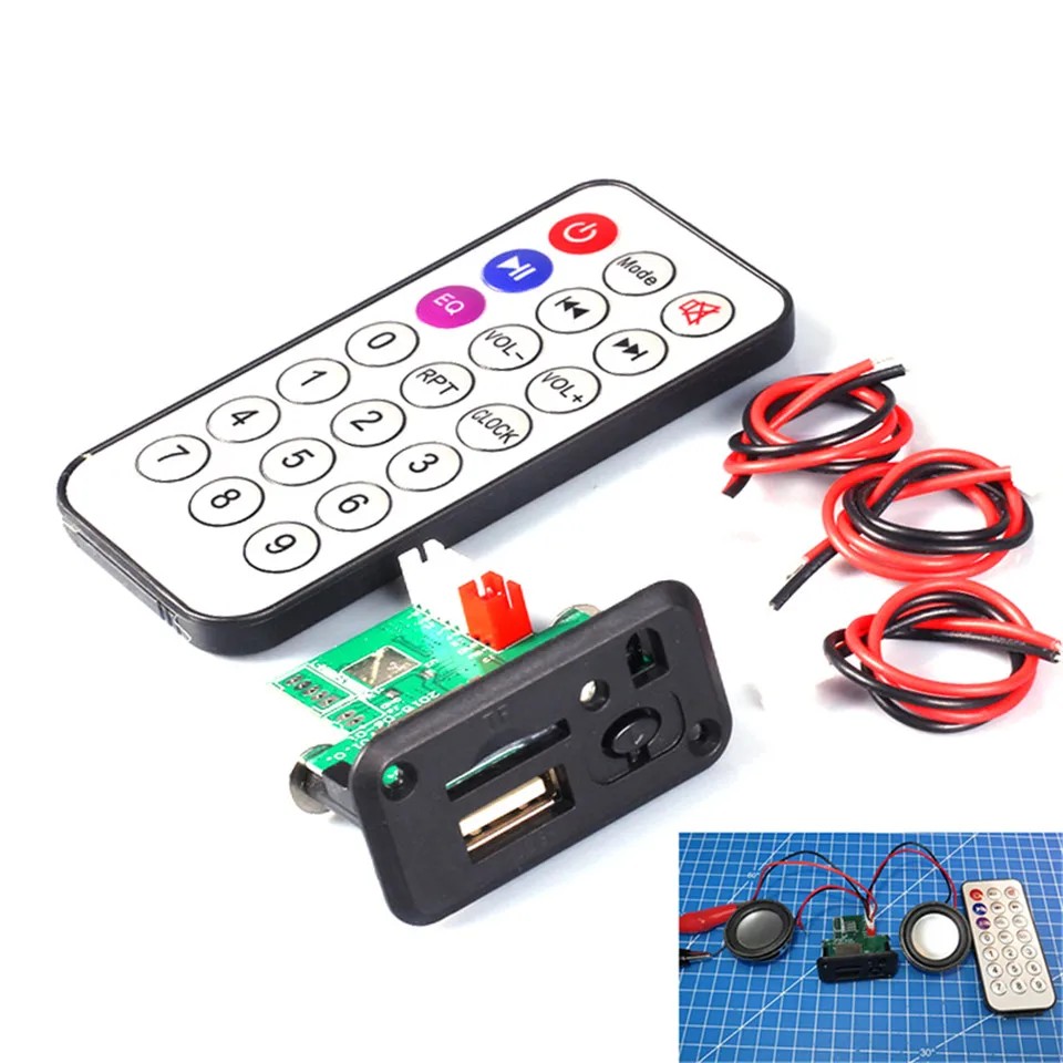 YKSO Mini MP3 Decoder Board  With Amplifier MP3 Players Accessories With Remote Controller TF Card Jack MP3 Decoder (3)