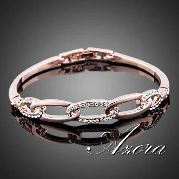 AZORA Rose Gold Color Stellux Austrian Crystals Bracelets Bangles TB0039