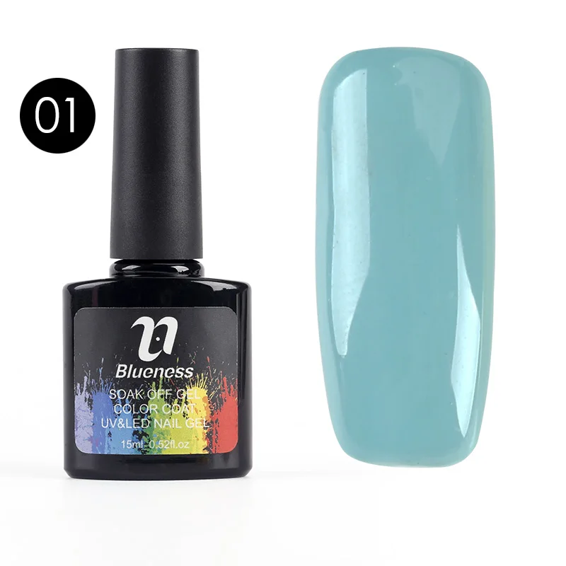 Гель-лак для ногтей Blueness, 31 цвет, 15 мл, светодиодный, долговечный Гель-лак для ногтей, сделай сам, замачиваемый, УФ-светодиодный лак для ногтей без запаха - Цвет: 01