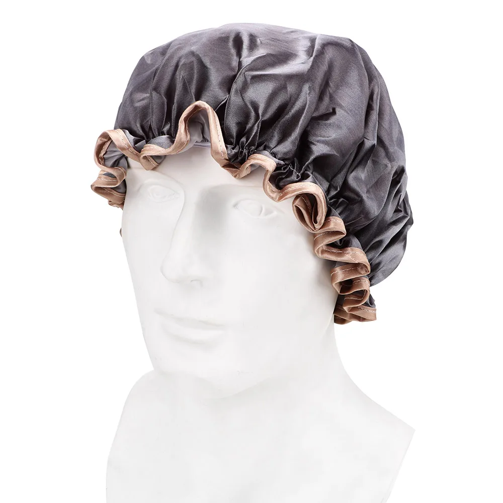 HOOMIN Lovely Thick Women Shower Caps Waterproof Shower Cap Bathing Hair Cover Bathroom Products Elastic Bath Hat