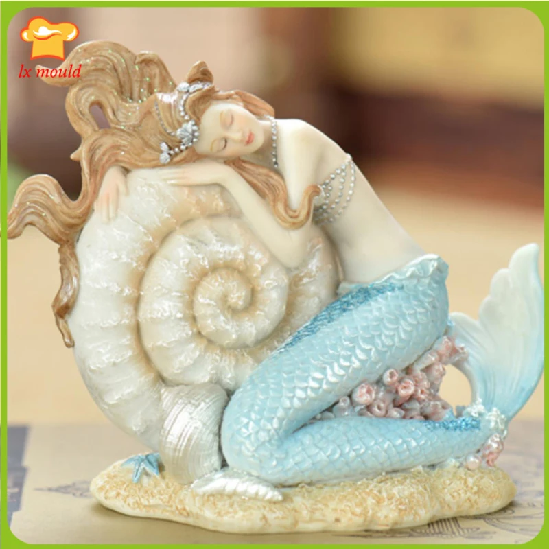 

2019 new conch mermaid candle silicone mold soap decoration birthday gift mermaid princess mould