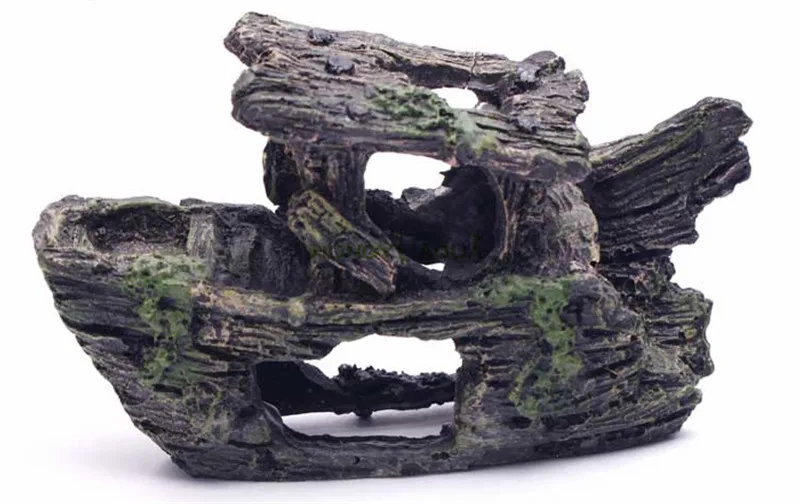 

Fish Tank Decoration Cave Decor Sailing Boat Shipwreck Aquarium Sunk Ship