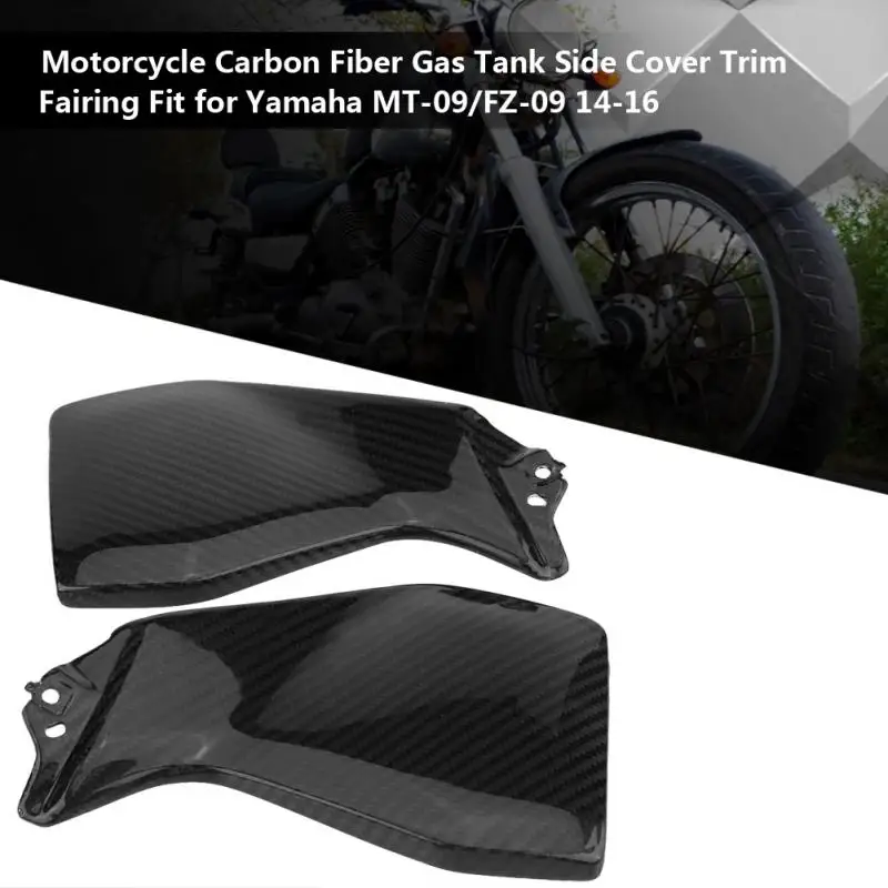 

Motorcycle Carbon Fiber Gas Tank Side Cover Trim Fairing Fit for Yamaha MT-09FZ-09 2014 2015 2016