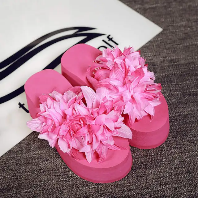 flip flops with big flowers on top