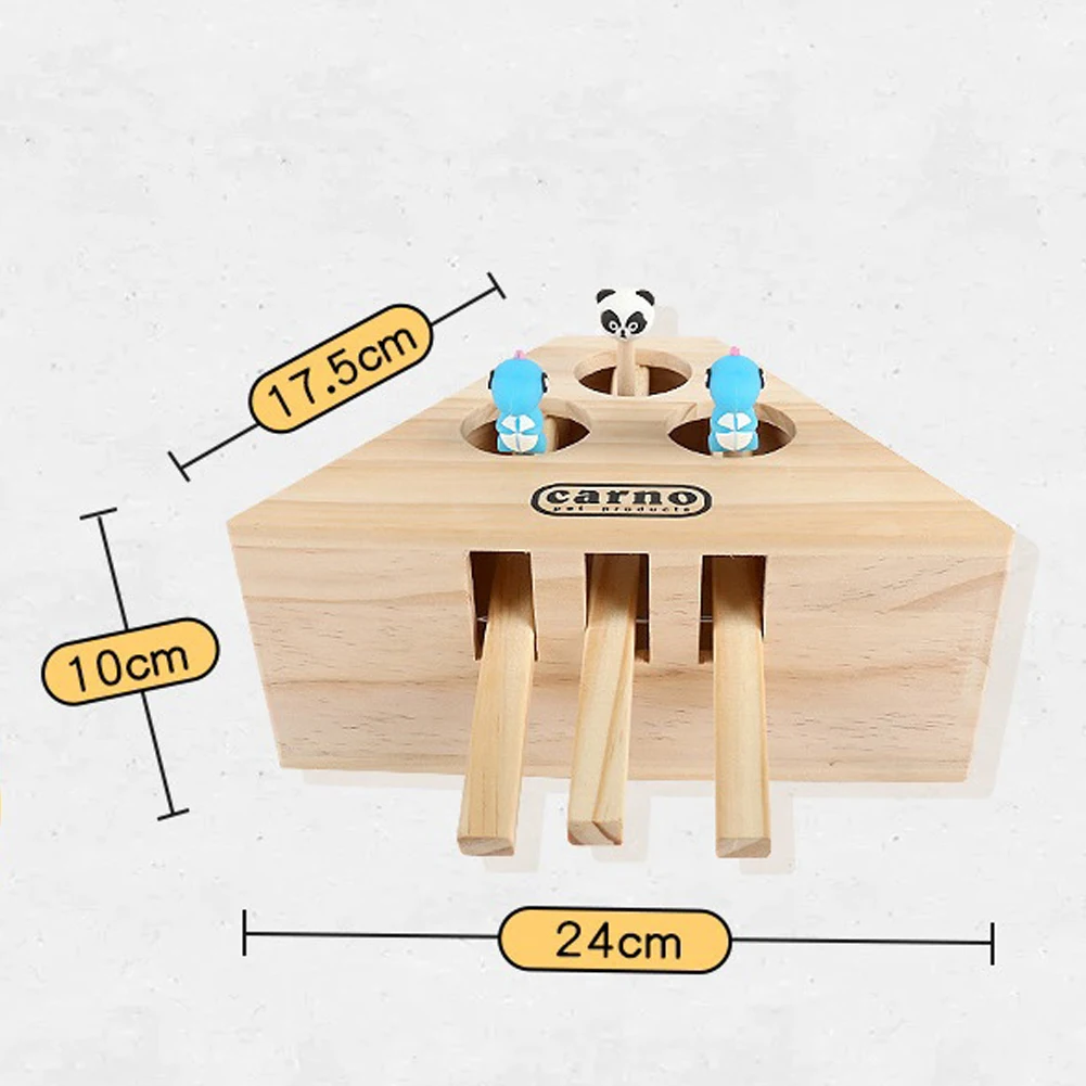 3/5 отверстия имитация моль мышь игра кошка собака деревянная кусающая Игрушка Декор для домашних животных