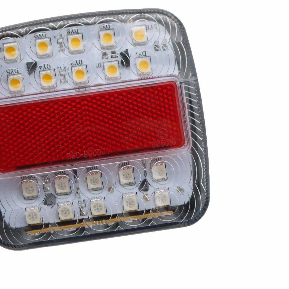 Ceny Eonstime 2 sztuk 12V ciężarówka z przyczepą 26 tylne światło led tylne światło tylne lampy hamulca Turn Signal oświetlenie tablicy rejestracyjnej lampa