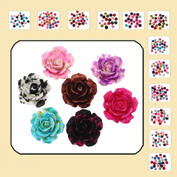 

50pcs Kawaii Resin Flowers Flatback Cabochon Scrapbook Craft Clear Embellishments DiyDecor For Headwear Phone Nail Art Stickers