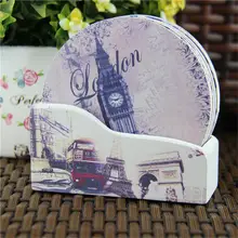 6 шт как набор в деревянном держателе милый дизайн кухонный подарок подставка под чашку деревянная подставка под чашку коврик для украшения дома