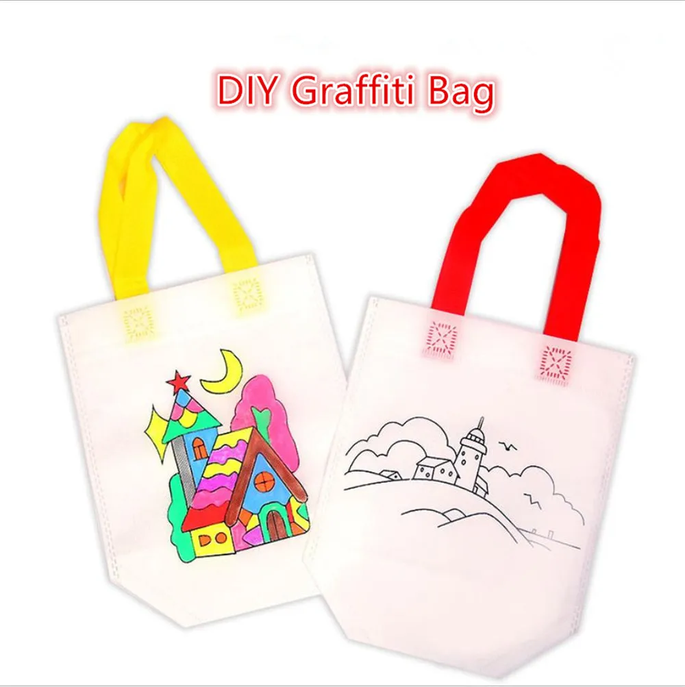 Educational Toy for Children DIY Environmental Protection Graffiti Bag Kindergarten Hand Painting Materials