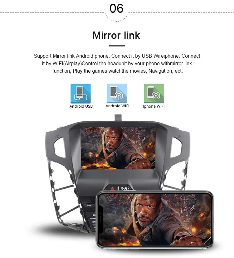 Discount JDASTON Android 9.1 Car DVD Player For Ford Focus 2011 2012 2013 2014 2015 WIFI GPS Navigation 1 Din Car Radio Stereo Multimedia 7