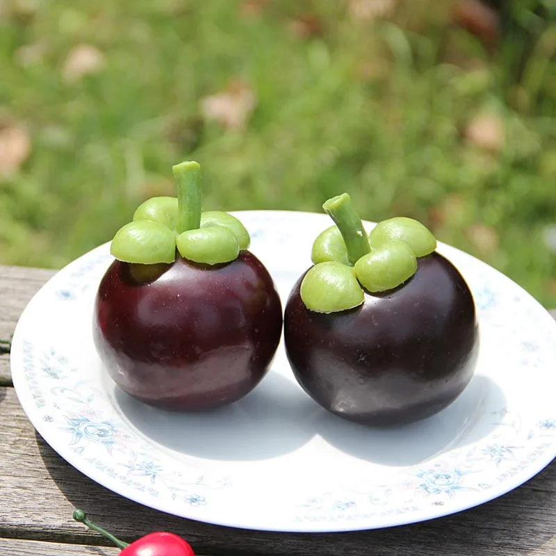

High Quality 55g Mangosteen Artificial Plastic Fake Fruit Home Kitchen Decor Decorative Fruits Photography Props