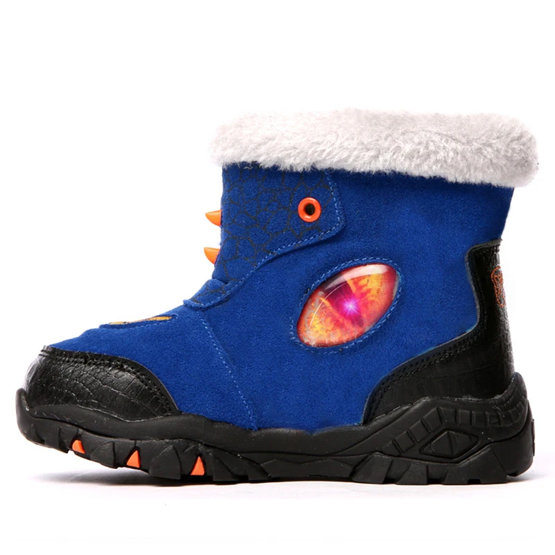  Dinoskulls Winter Snow Boots Boys Fleece Light Up Kids Shoes LED 3D Dinosaur Sport Children Boots 2 - 33048854272
