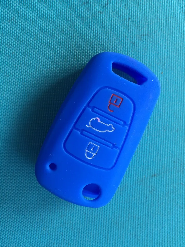 1Pcs Silicone Case Kia Soul Picanto Ceed Pro Sportage Hyundai I20 I30 I35 3 Button Key Fob Shell Holder Cover key case key case cover car key shell remote control case cover