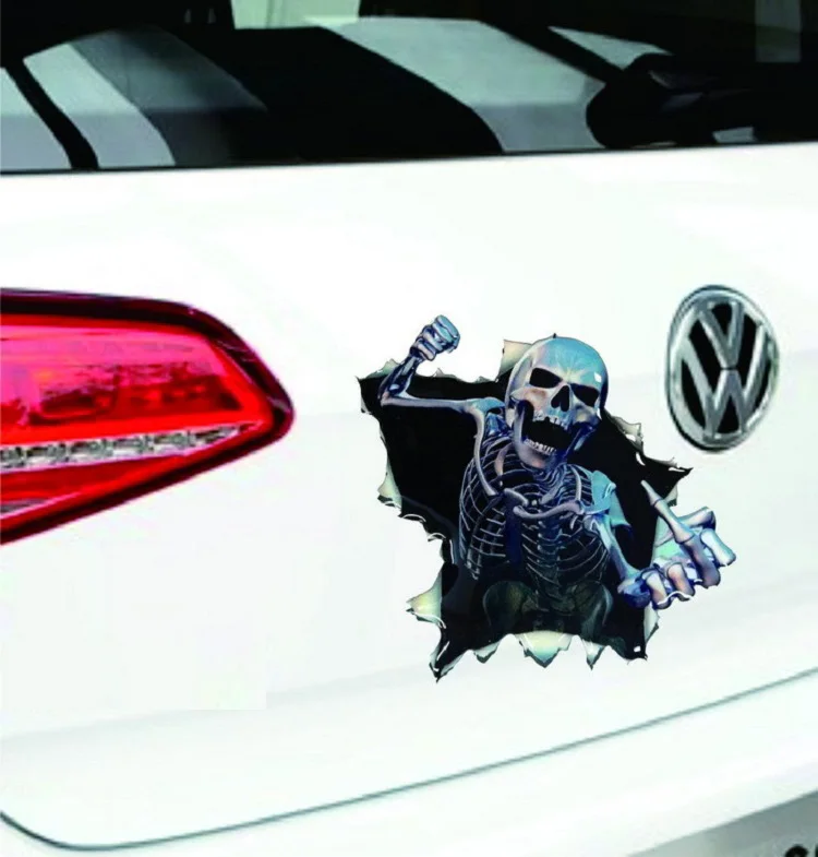 

rete automobile Car Stickers skull design Decal cover/anti scratch for body Light brow front back bumper