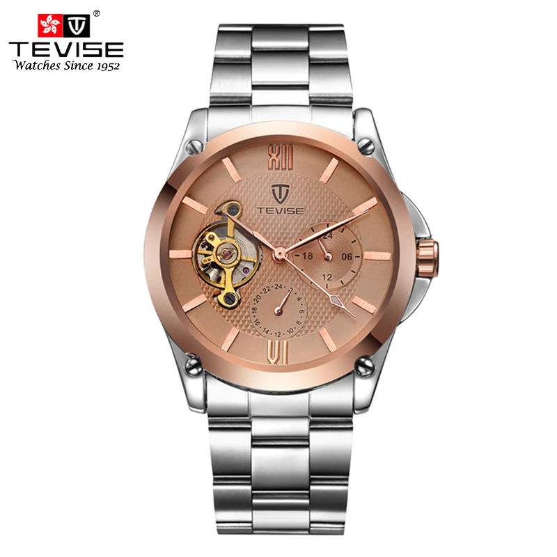 TEVISE رجل الساعات التلقائي الذاتي الرياح الميكانيكية ووتش توربيون الفولاذ المقاوم للصدأ الفاخرة ساعة اليد Relojes هومبر 8502 TEVISE رجل الساعات التلقائي الذاتي الرياح الميكانيكية ووتش توربيون الفولاذ المقاوم للصدأ الفاخرة ساعة اليد Relojes هومبر 8502